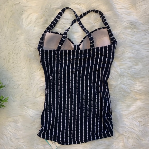 Seafolly Australia Tankini Swimsuit. Blue/White - Picture 2 of 7